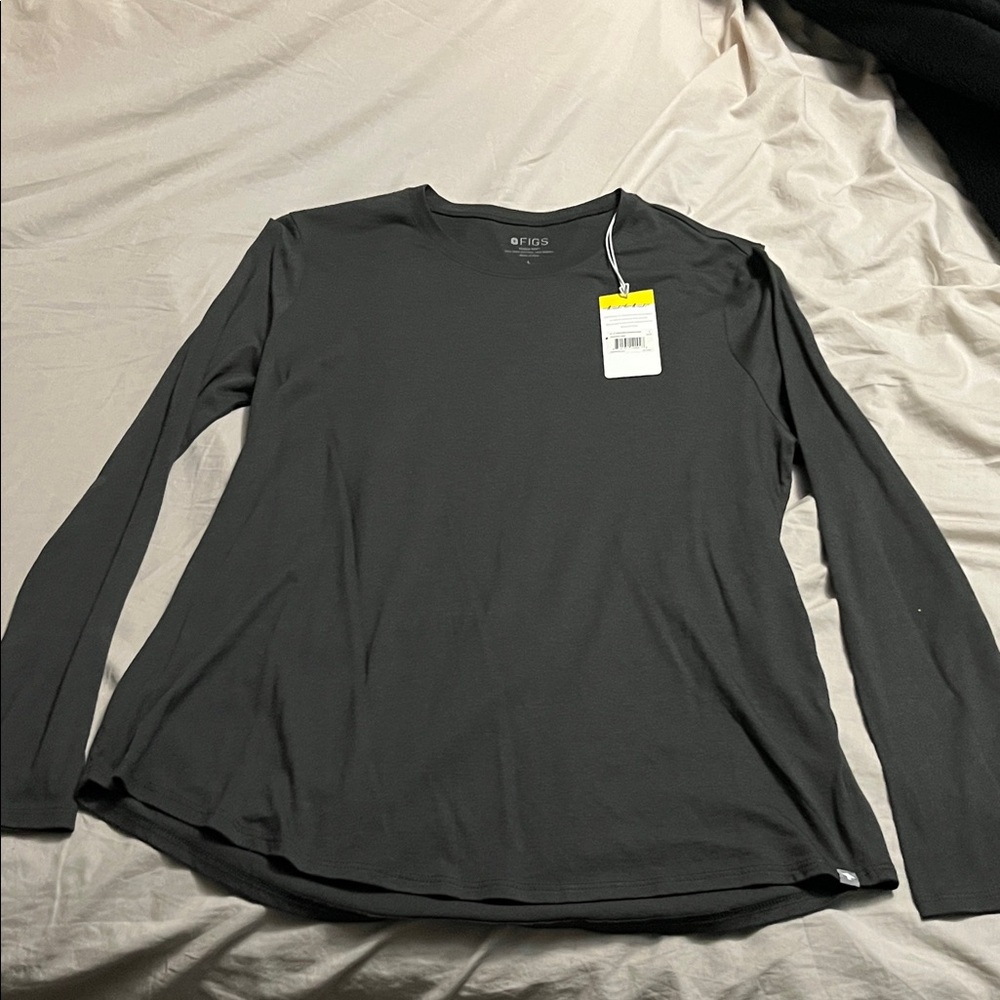 Figs Charcoal Long Sleeve Tee